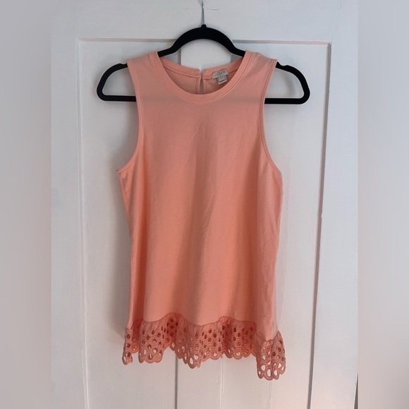 J. Crew Tops - J.CREW Pink Embroidered Summer Tank Top Small